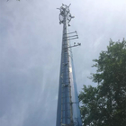 100ft Monopole Steel Tower الهاتف الخليوي المحمول مدبب / ذو حواف