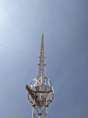 تراجع الساخنة المجلفن الصلب سلك برج الصاري هوائي الاتصالات 30m / s